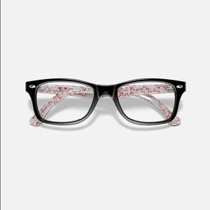 Ray-ban RB5228 Eyeglasses (black frame/red and white logo interior)